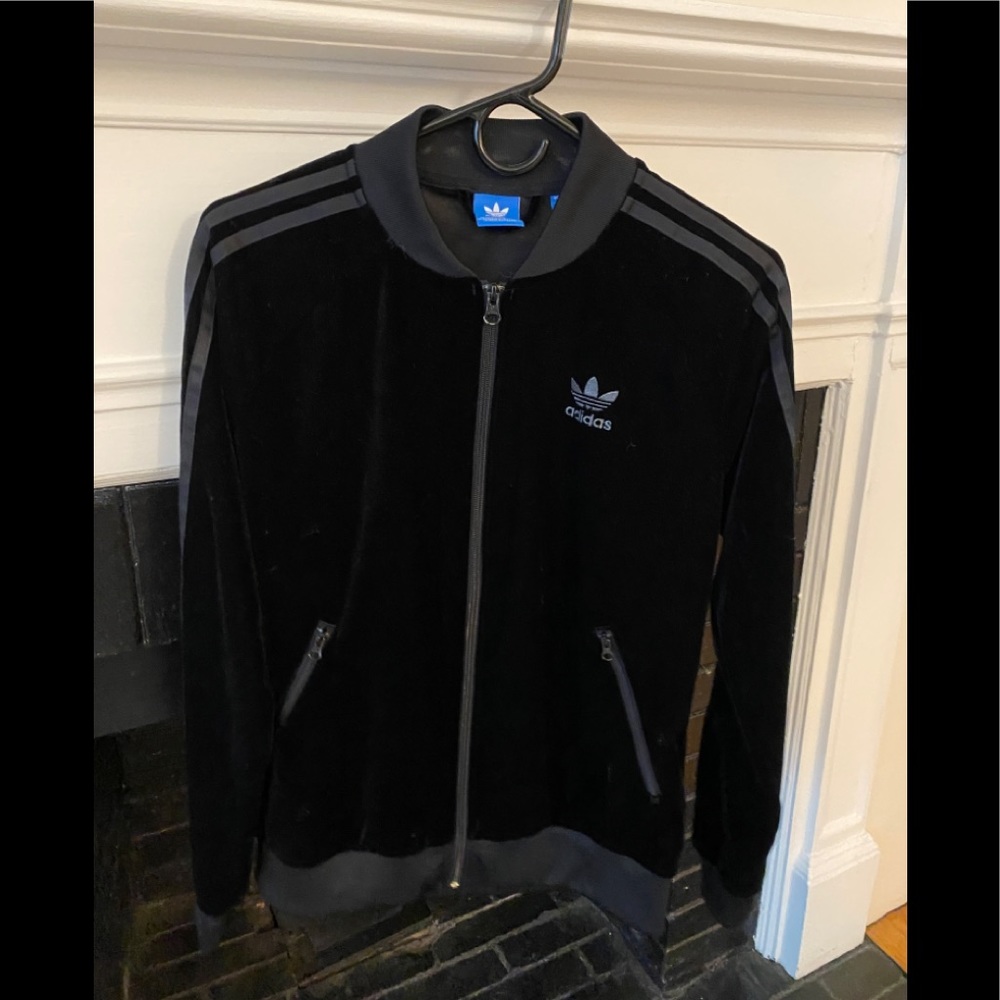 Adidas sweatshirt black velvet